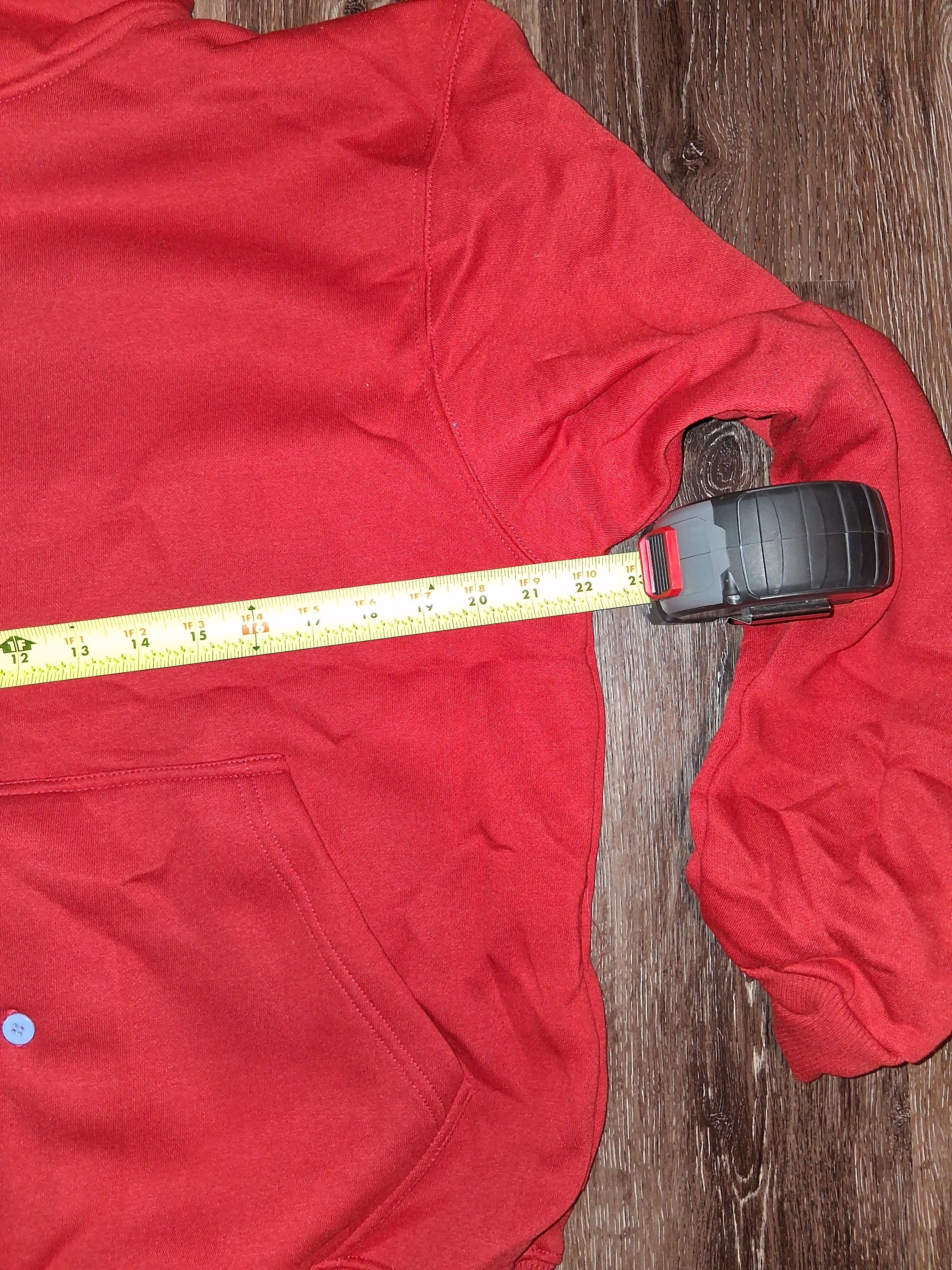 OBC SPLIT RED AND POWDER BLUE FLEECE BUTTON UP  HOODIE