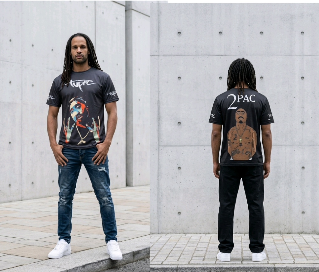 2PAC BLACK POLYESTER TEE