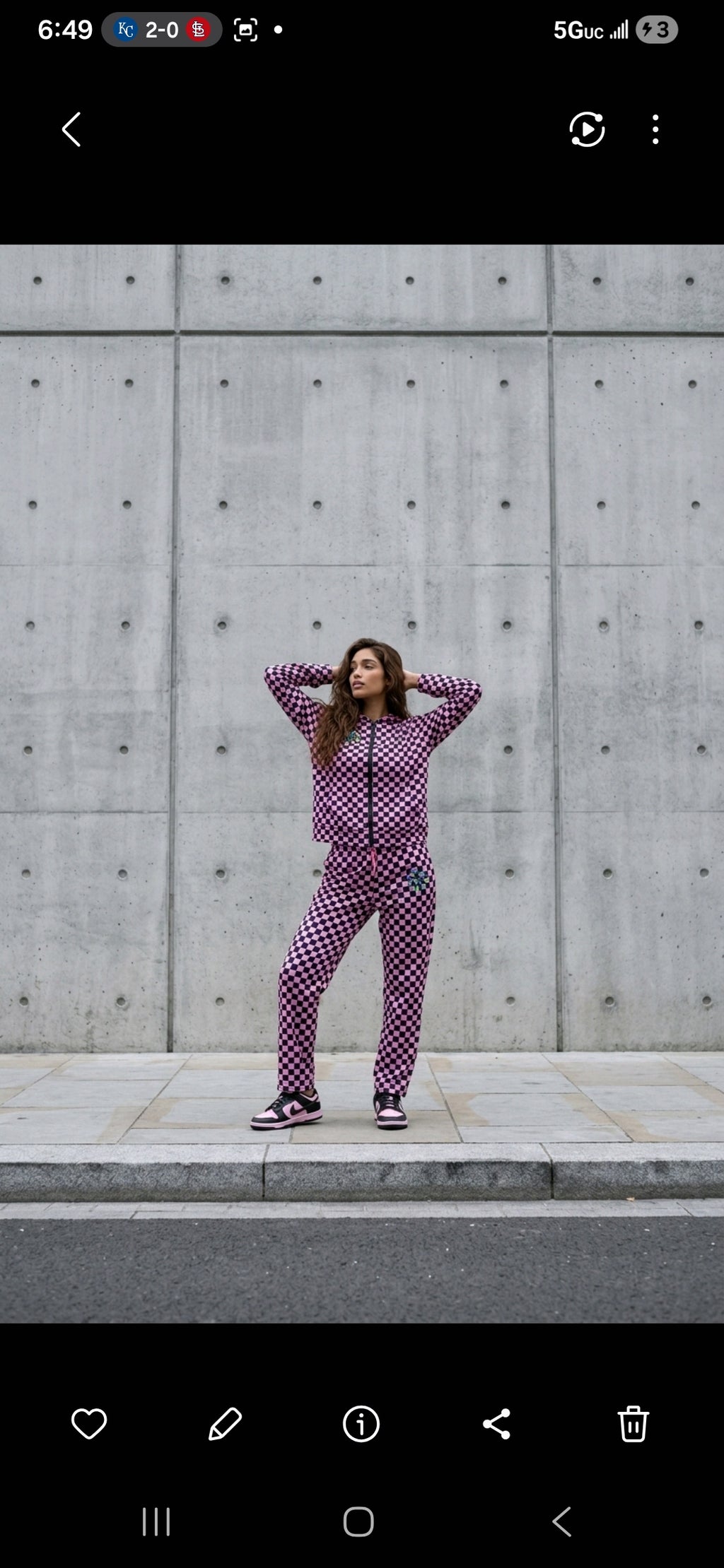 LADIES POLYESTER CHECKERED TRACKSUIT Pink