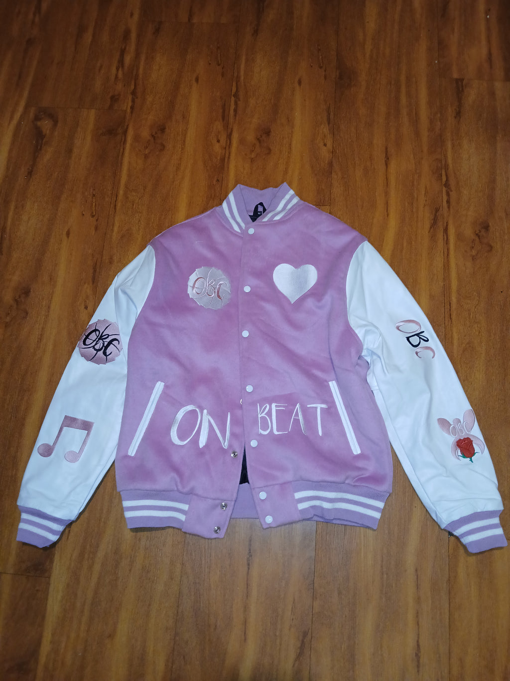 PINK LADIES VARSITY JACKET