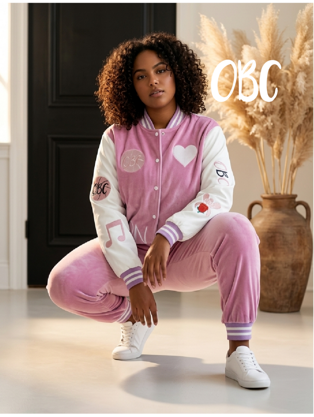 PINK LADIES VARSITY JACKET