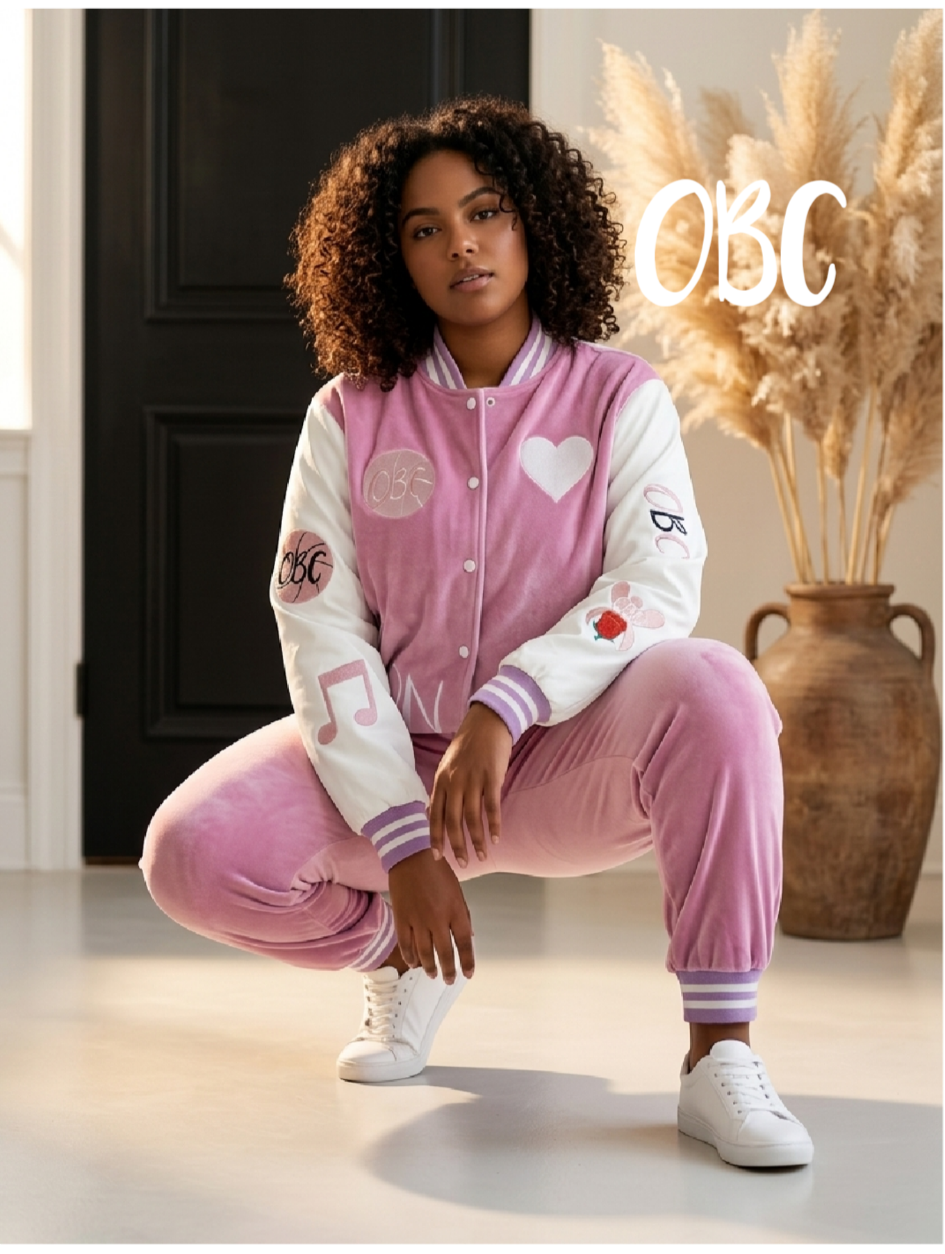 PINK LADIES VARSITY JACKET