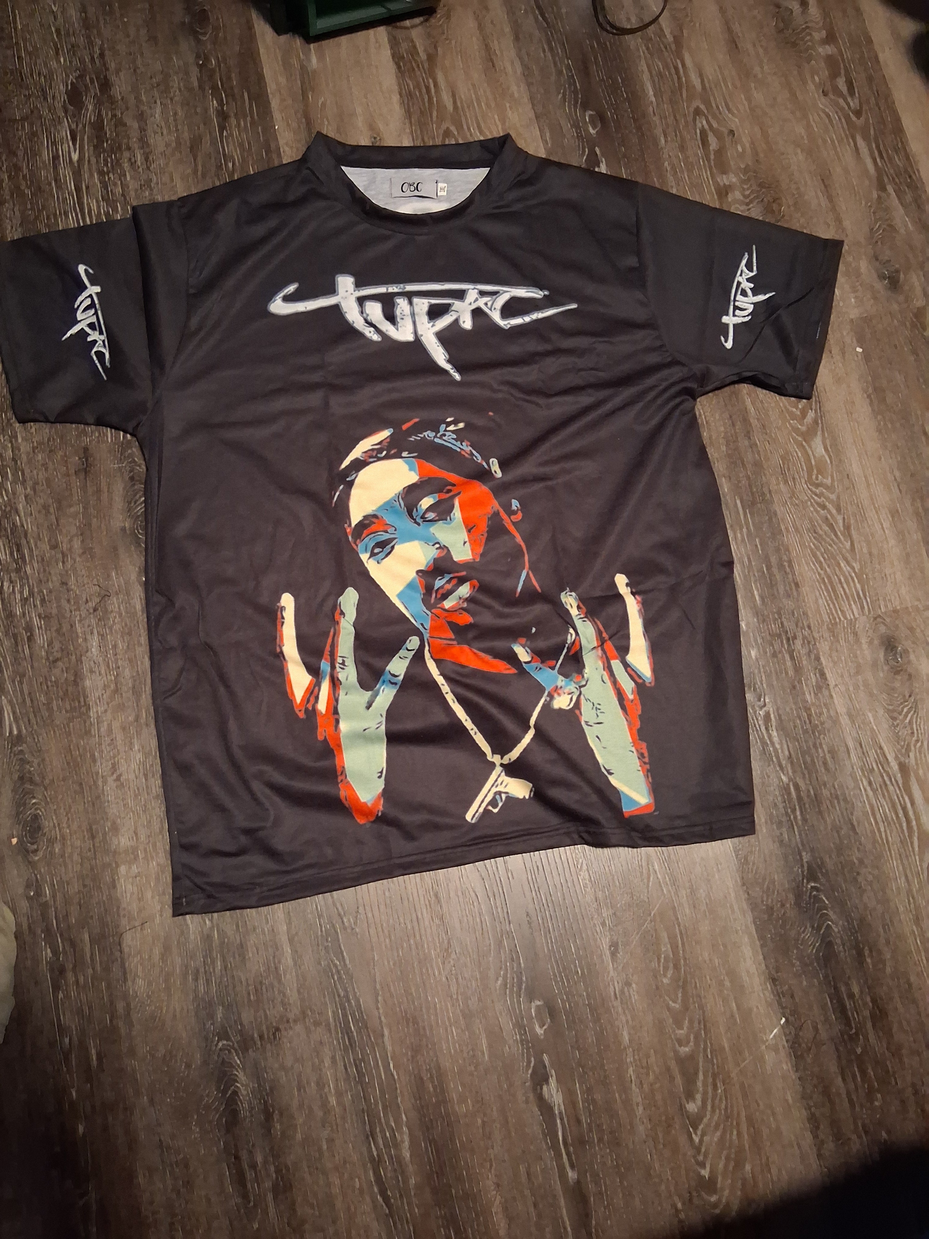 2PAC BLACK POLYESTER TEE