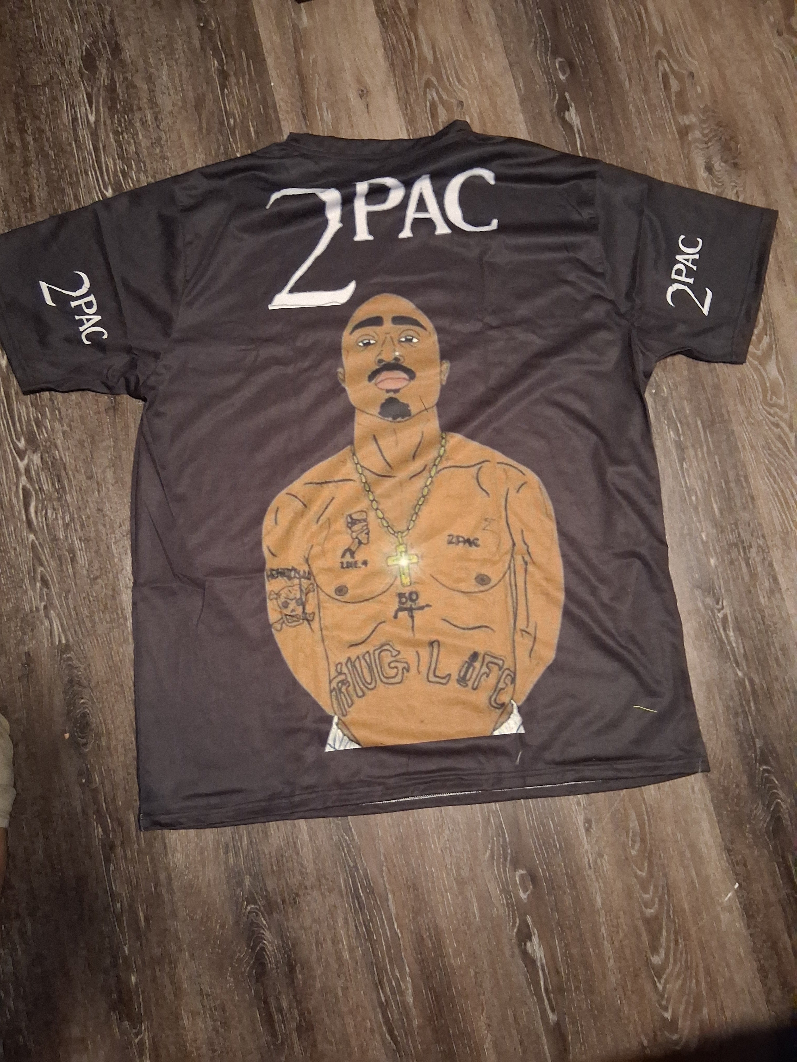 2PAC BLACK POLYESTER TEE