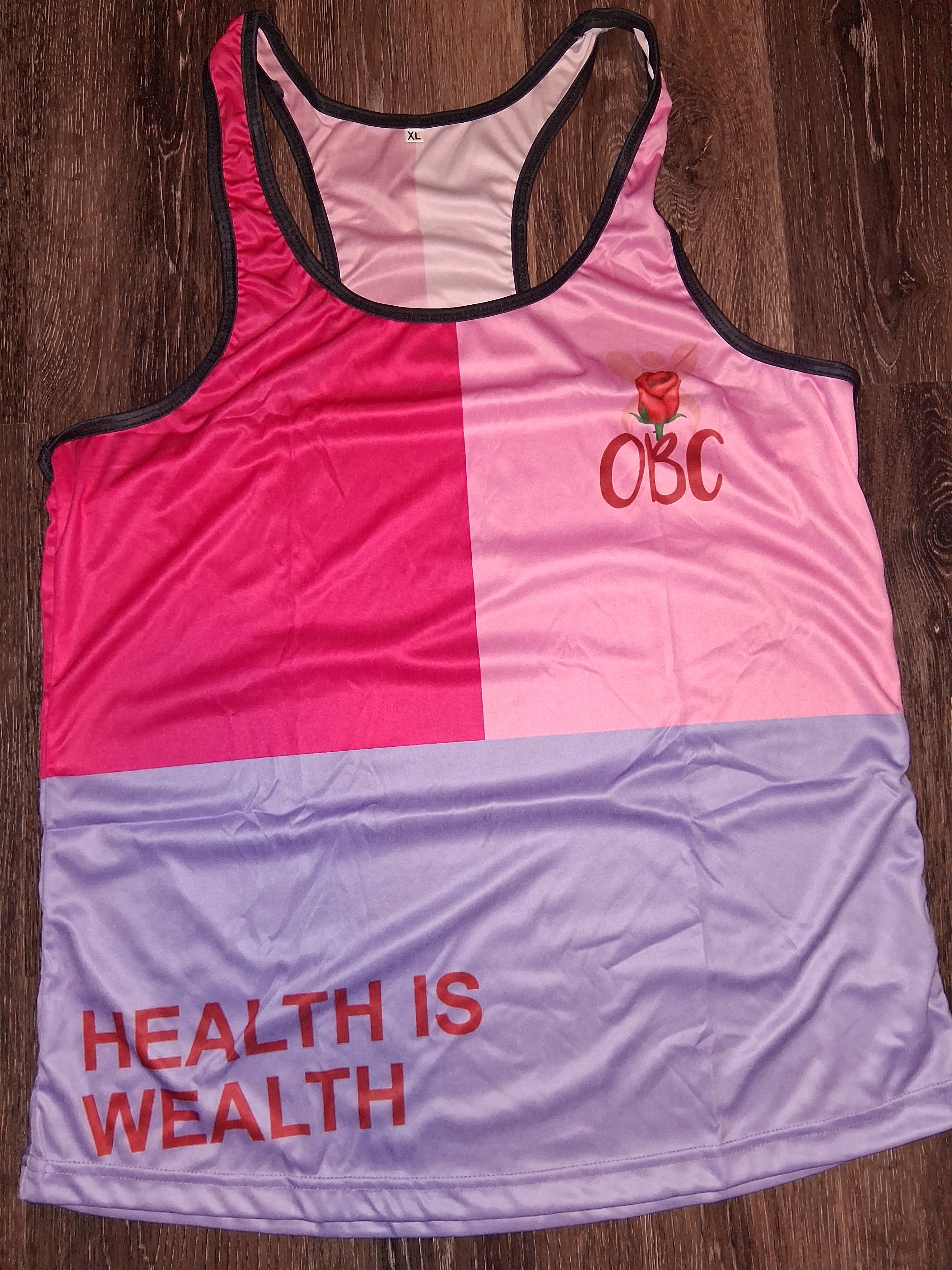 WOMEN'S POLYESTER HEALTH IS WEALTH WORKOUT TANK TOP